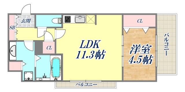 フルール西宮北口の物件間取画像