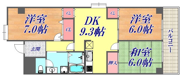 エコロCITY七松の物件間取画像