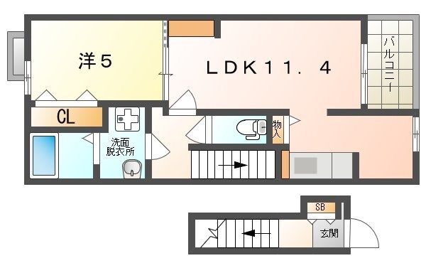 ユーアイ・ハイツ池田IIの物件間取画像