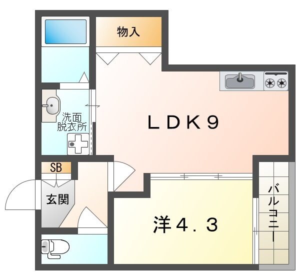 グランパシフィック萱島IIの物件間取画像