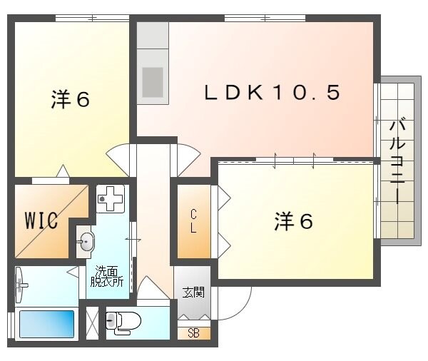 エスポワール東寝屋川の物件間取画像