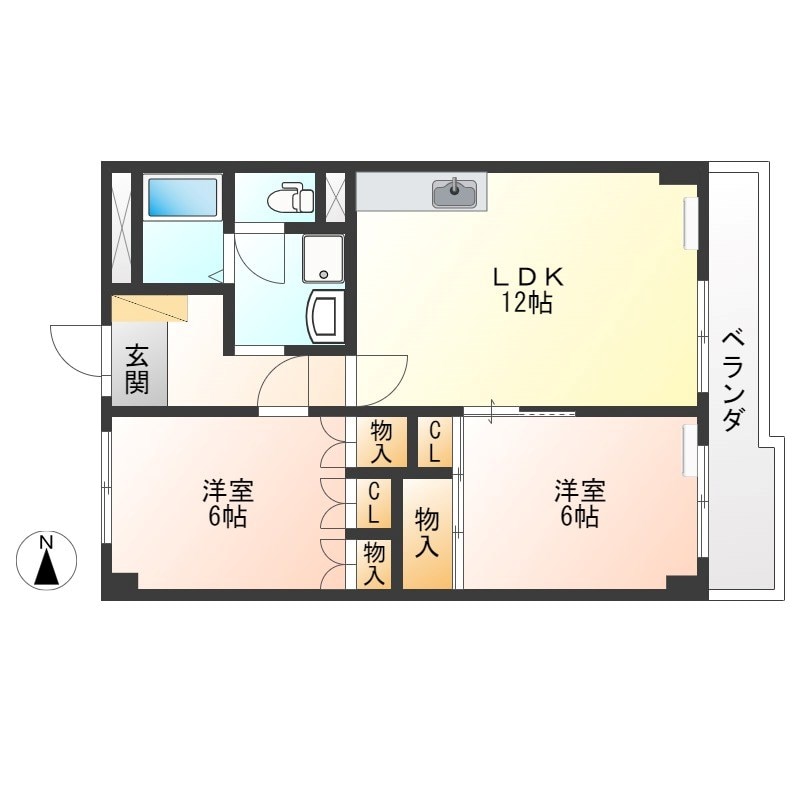 宇都宮東ハイツの物件間取画像