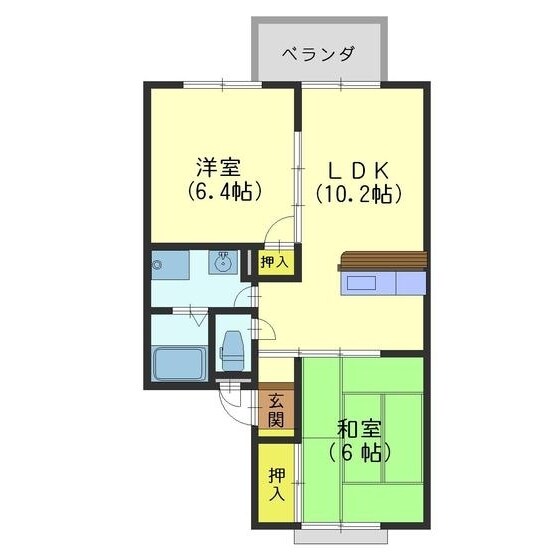 八尾コーポの物件間取画像