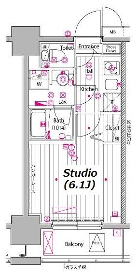 川崎駅 徒歩9分 8階の物件間取画像