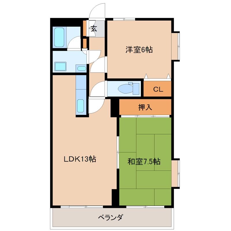 ロイヤルハイツ鶴羽田の物件間取画像