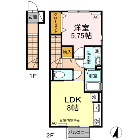 Ｄ－ｒｏｏｍ表町の物件間取画像