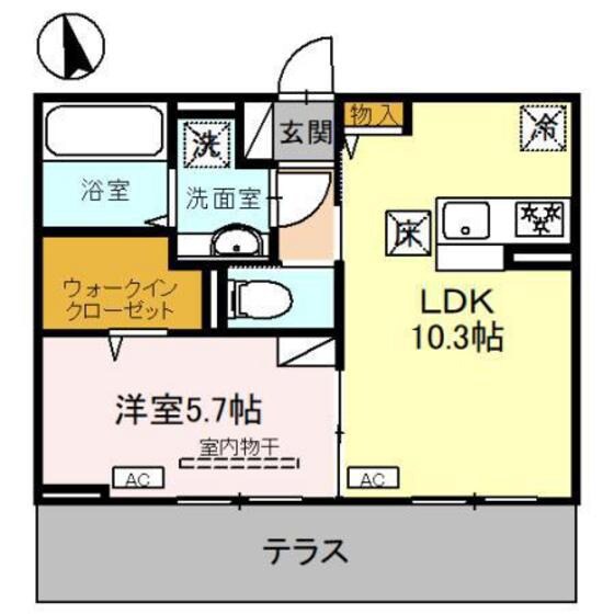 Ｄ－ＲＯＯＭ六供町２丁目の物件間取画像