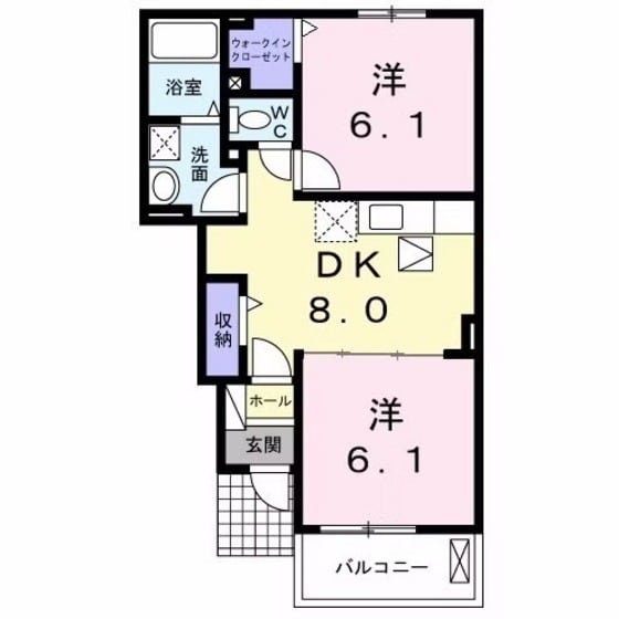 テ・ルサーマＢの物件間取画像