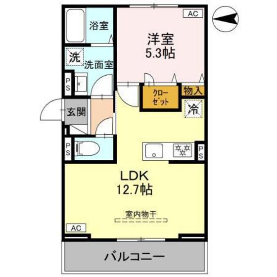 Ｄ－ＲＯＯＭ　文京町３丁目の物件間取画像