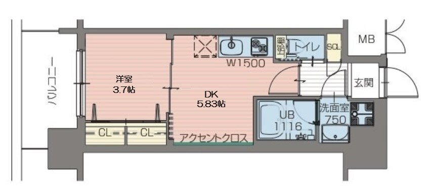 プレジオ難波の物件間取画像