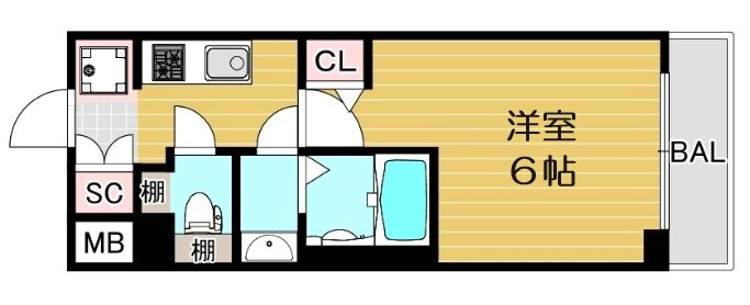 エステムコート心斎橋centralの物件間取画像