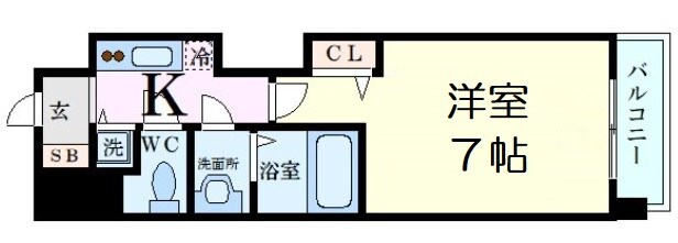 プレサンス谷町キャトルの物件間取画像