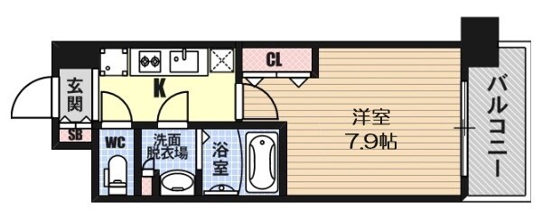 コンフォリア心斎橋EASTの物件間取画像