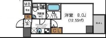 ザ・パーククロス阿波座の物件間取画像