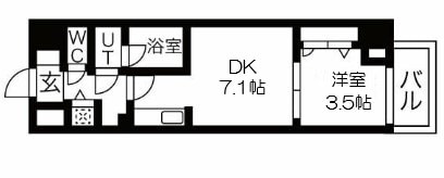 ライフフィールドなにわ本町RUELLEの物件間取画像