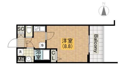 プレサンス谷町九丁目駅前の物件間取画像