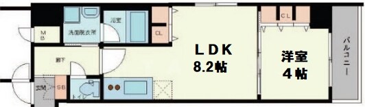 南堀江プライマリーワンの物件間取画像