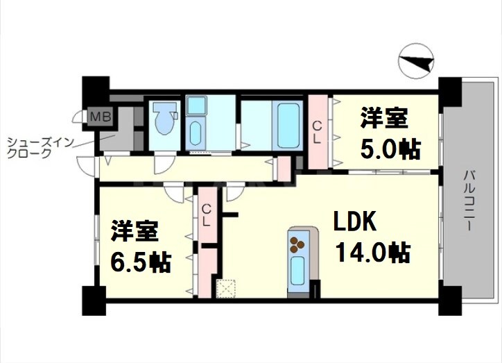 ショウエイ靱の物件間取画像