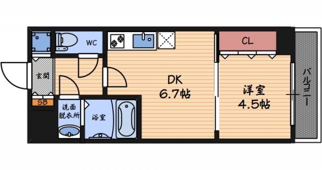 ONE ROOF FLAT FUKUSHIMAの物件間取画像