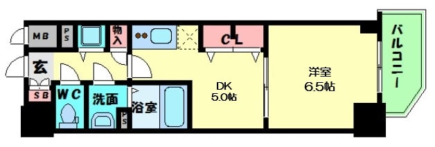 プレサンス江戸堀の物件間取画像