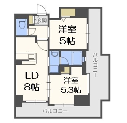 エステムプラザ難波WESTリバークロスの物件間取画像