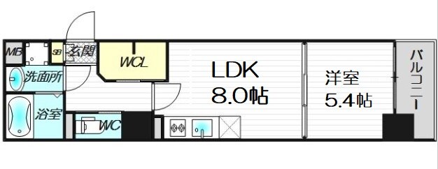 サムティ江戸堀ASUNTの物件間取画像