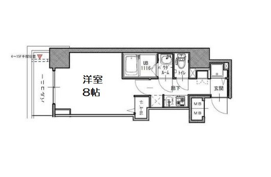 S-RESIDENCE谷町五丁目の物件間取画像