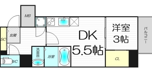 SERENiTE本町refletの物件間取画像