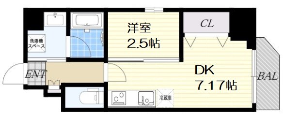 シーズンフラッツ新町の物件間取画像