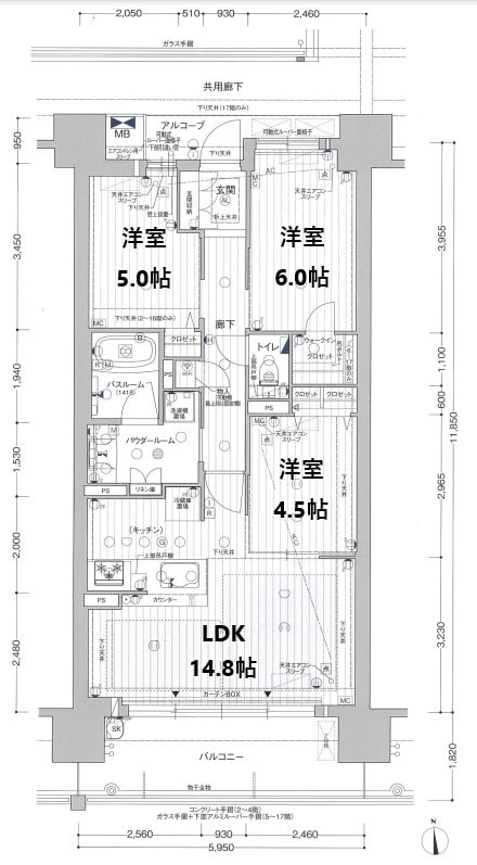 プレサンスグラン福島の物件間取画像