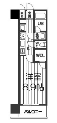 レジディア京町堀の物件間取画像