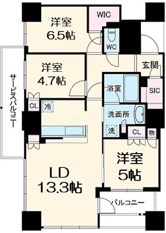 シエリアタワーなんばの物件間取画像