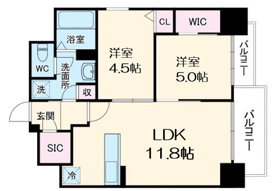ルフォンプログレ新町の物件間取画像