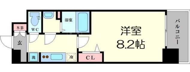 プレサンス心斎橋ソレイユの物件間取画像