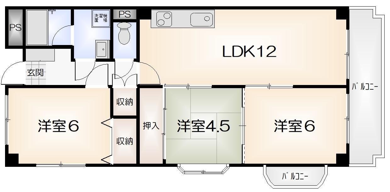 パレス千松の物件間取画像