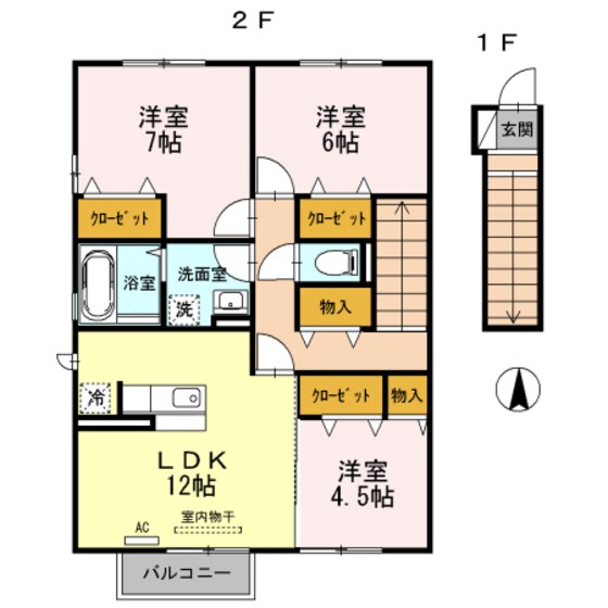 ブランズ小杉　Ａ棟・Ｂ棟の物件間取画像