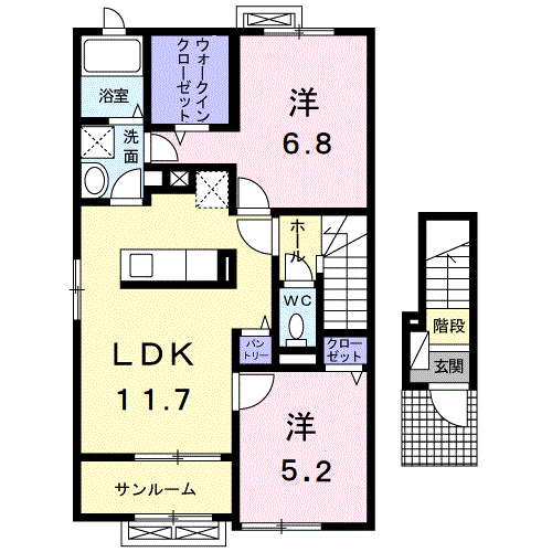 エクラデ　ジュールⅡの物件間取画像