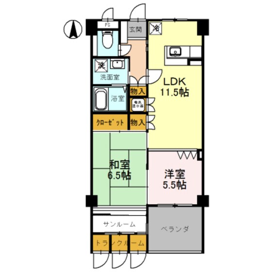 グリーンパラストの物件間取画像