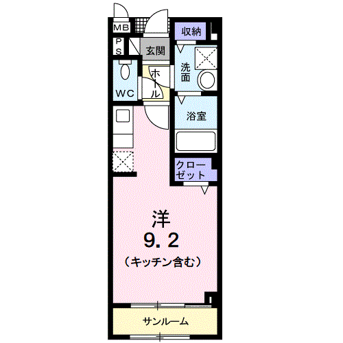 アンソレイユＢの物件間取画像