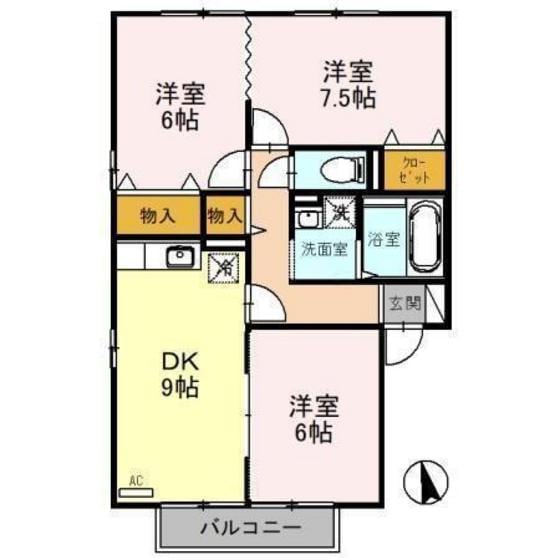 グランシャリオ　Ｄ棟の物件間取画像