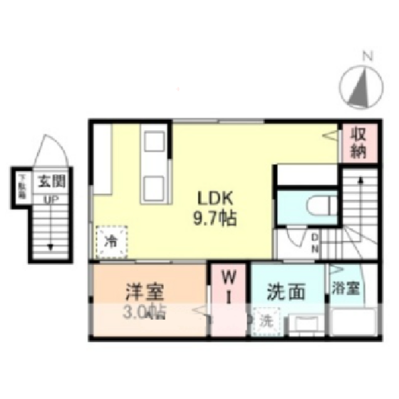 BASE稲荷元町Ⅱの物件間取画像