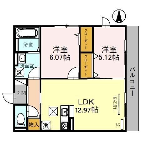 D-room天神　A棟の物件間取画像