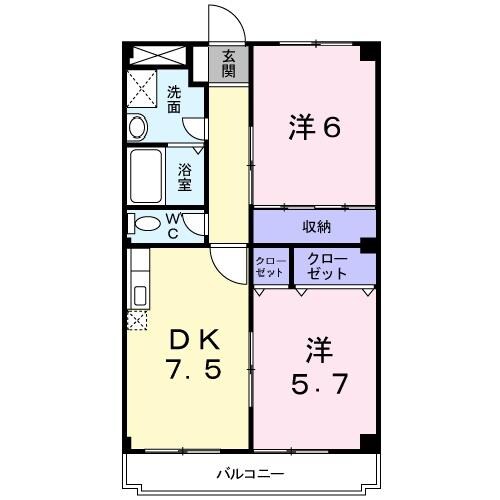 ディアコートＫの物件間取画像