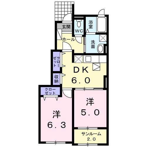 アルモニ－の物件間取画像