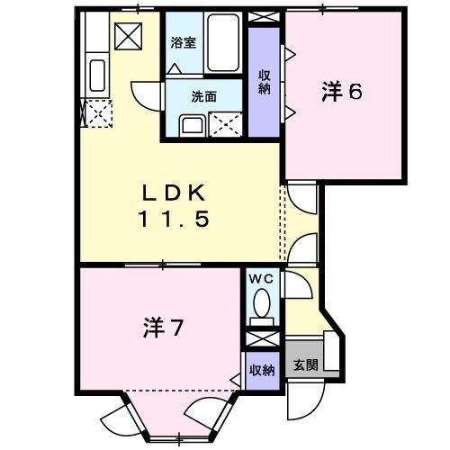 エストオーブＡの物件間取画像