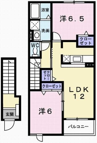 フローラ砥堀Ａの物件間取画像