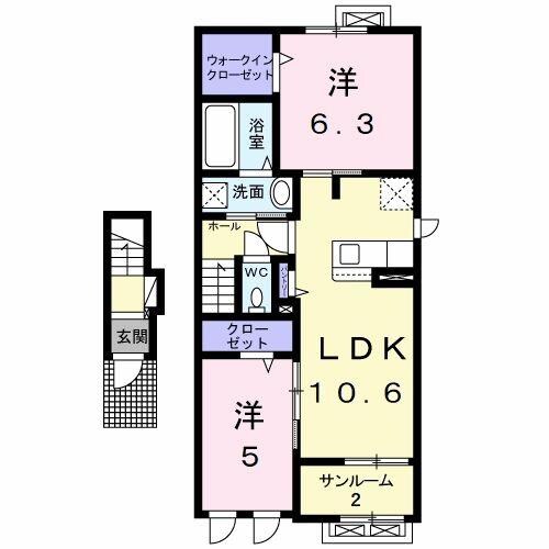 メゾンパーク　枚田岡　Ｂ棟の物件間取画像