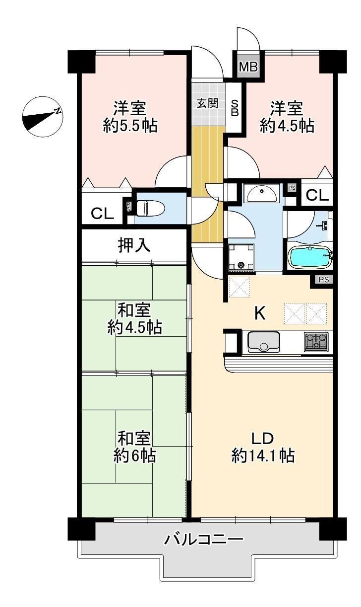 西明石駅 徒歩6分 6階の物件間取画像