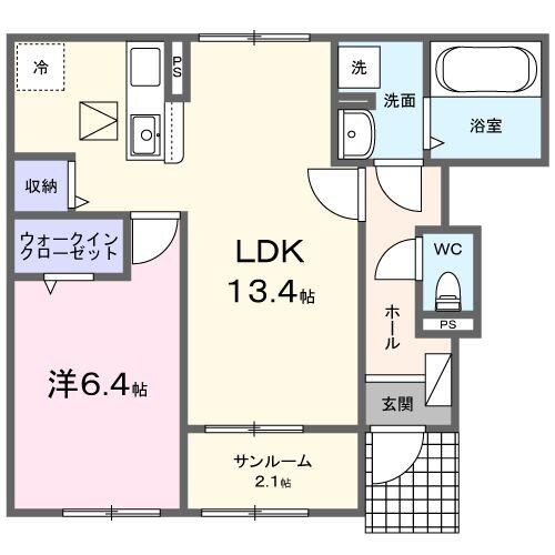 柏原町田路アパートの物件間取画像