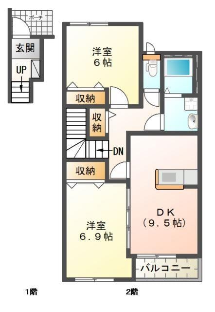 加古川駅 バス28分  稲屋下車：停歩10分 2階の物件間取画像